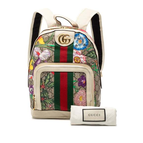 GUCCI Cream Leather Backpack display picture 1